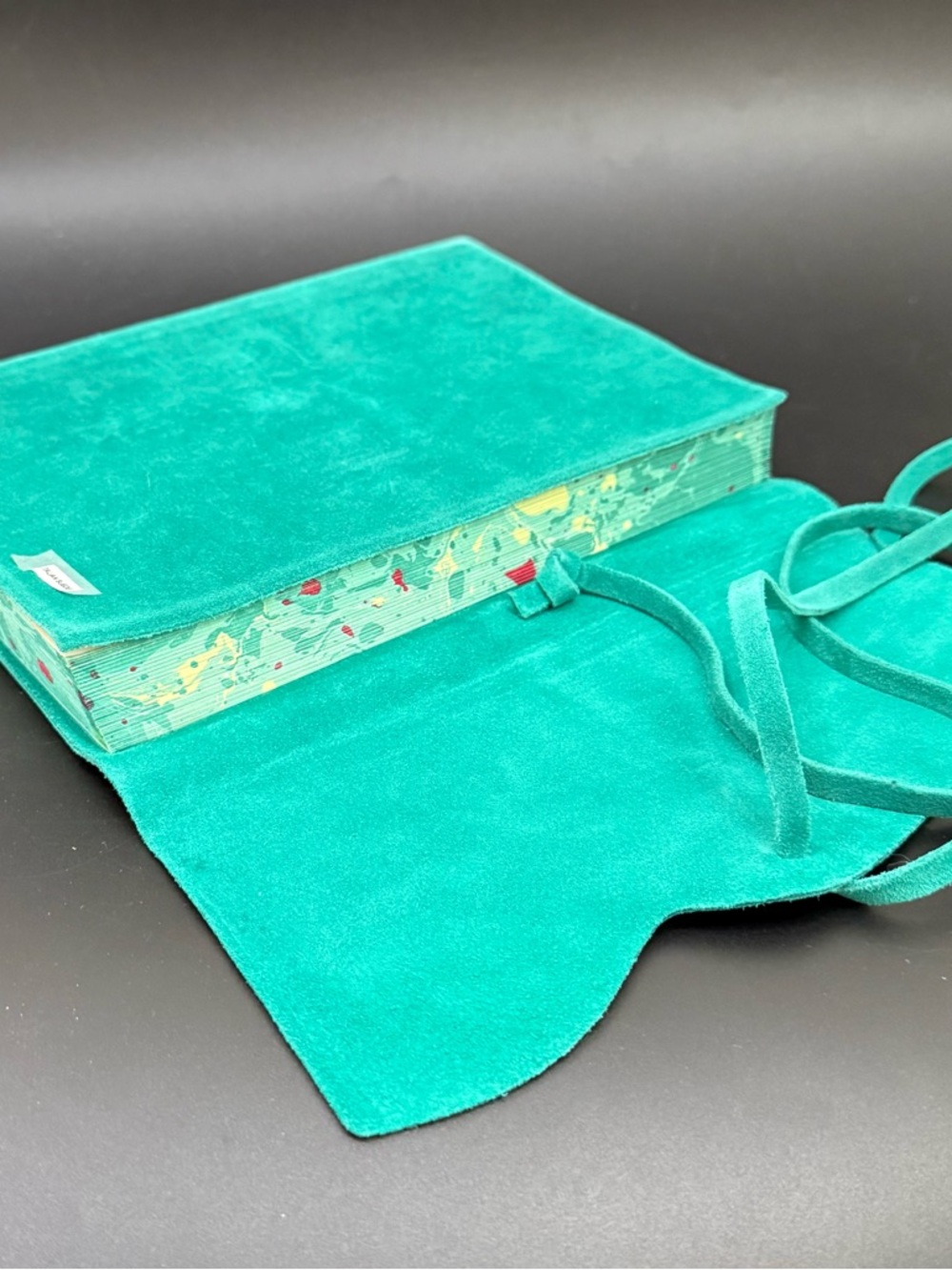 PAPYRUS Luxurious Italian Teal Green Suede Leather Journal Diary Notebook - Picture 14 of 16